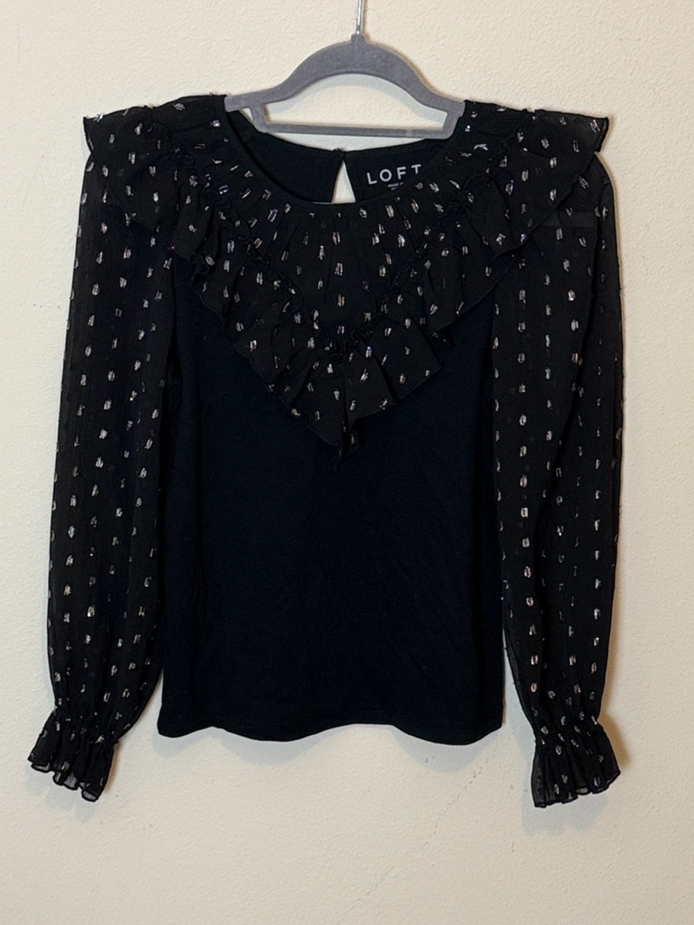 LOFT SHEER SLEEVE BLOUSE